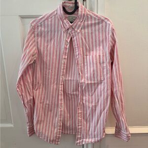 J. Crew Pink and White Striped Men's Shirt